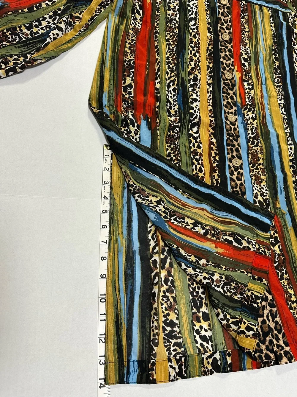 John Mark Multi Color Leopard Animal Print Button Down Tunic XL Maximalist - Picture 13 of 16